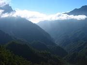 Links Pico Bejenado, geradeaus Richtung Angustias Schlucht