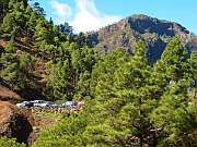 Parkplatz La Cumbrecita 1287m, im Hintergrund Pico Bejenado