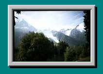 Blick vom Klettergarten auf den Mont Blanc